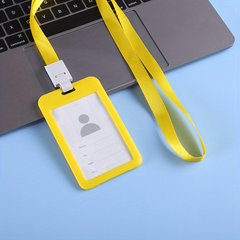 Card Holder With Lanyard Double sided Transparent Document Cover