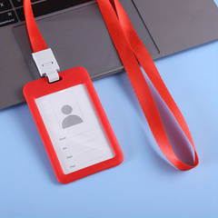 Card Holder With Lanyard Double sided Transparent Document Cover