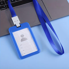 Card Holder With Lanyard Double sided Transparent Document Cover