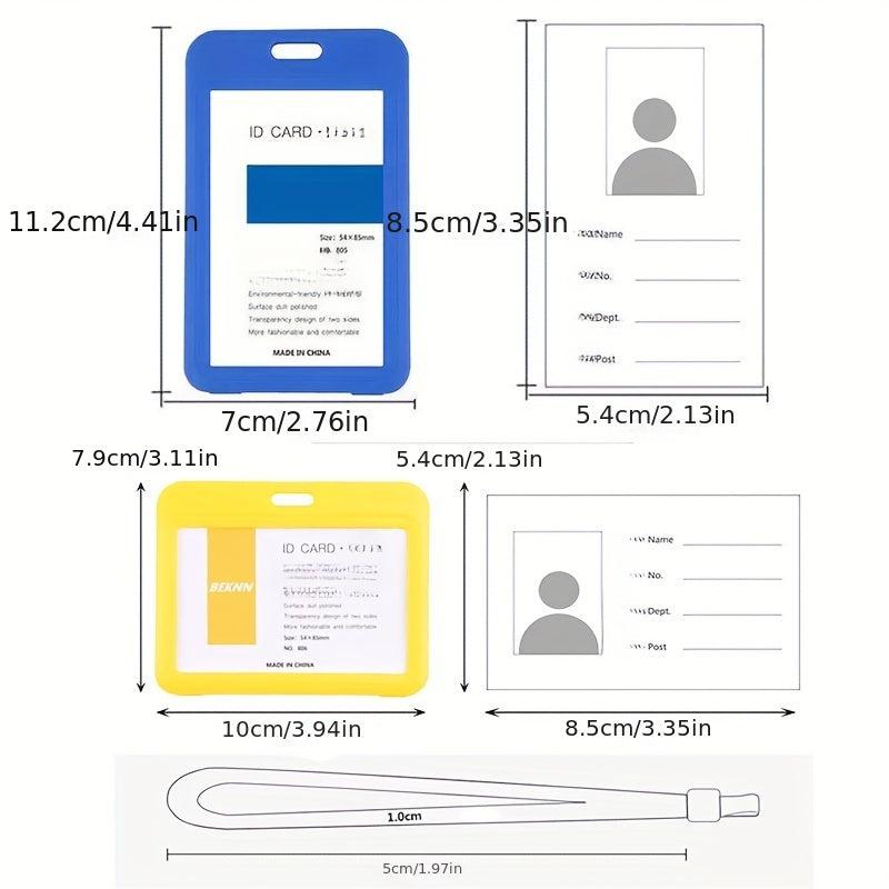 Card Holder With Lanyard Double sided Transparent Document Cover