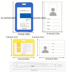 Card Holder With Lanyard Double sided Transparent Document Cover