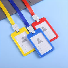 Card Holder With Lanyard Double sided Transparent Document Cover