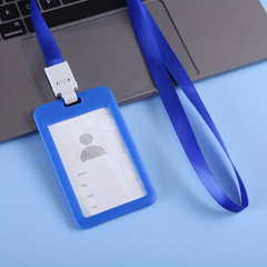 Card Holder With Lanyard Double sided Transparent Document Cover