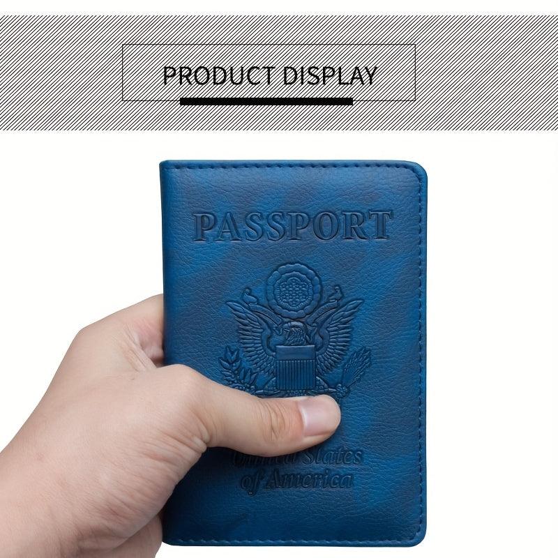 Red Lychee Grain Passport Holder Embossed PU Air Ticket Case