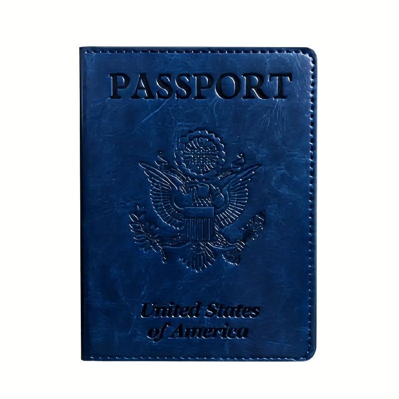 Red Lychee Grain Passport Holder Embossed PU Air Ticket Case