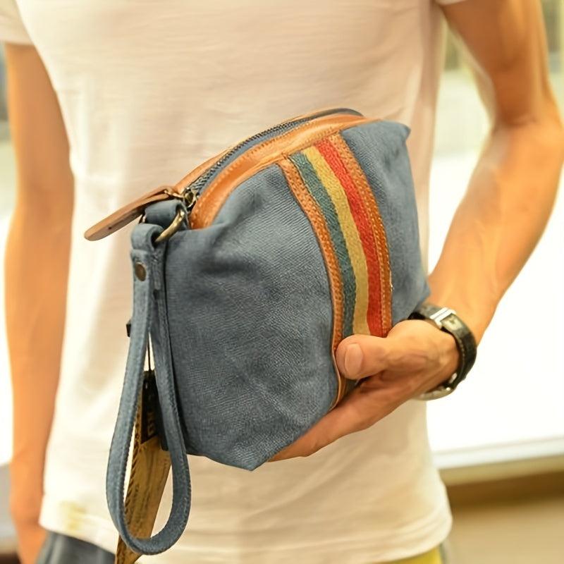 Canvas Clutch Men Women Casual Clutch Passport Bag Mobile Phone Bag