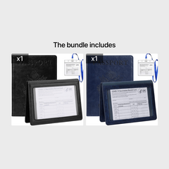 Passport Holder & Vaccine Card Holder Combo | PU Leather Cover
