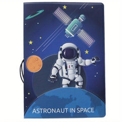 Cartoon Astronaut Passport Holder with Ticket Storage