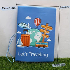 Cartoon Astronaut Passport Holder with Ticket Storage