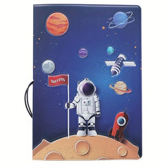 Cartoon Astronaut Passport Holder with Ticket Storage