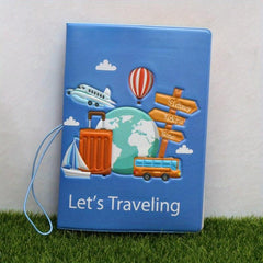 Cartoon Astronaut Passport Holder with Ticket Storage