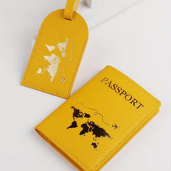 2pcs Travel Passport Holder & Luggage Tag Set