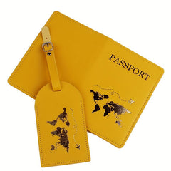 2pcs Travel Passport Holder & Luggage Tag Set