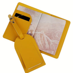 2pcs Travel Passport Holder & Luggage Tag Set