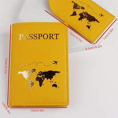 2pcs Travel Passport Holder & Luggage Tag Set