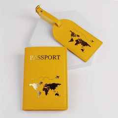 2pcs Travel Passport Holder & Luggage Tag Set