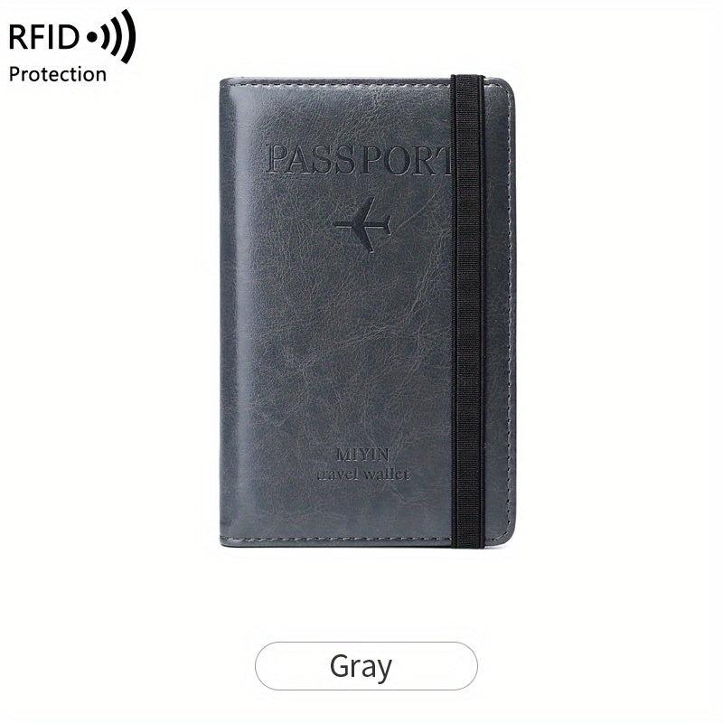 High RFID Blocking Passport Cover Card Holder PU Leather Travel Wallet