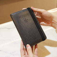 High RFID Blocking Passport Cover Card Holder PU Leather Travel Wallet
