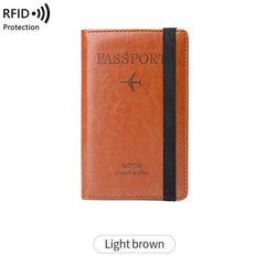 High RFID Blocking Passport Cover Card Holder PU Leather Travel Wallet