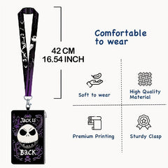Ghost Skull Lanyard & Passport Holder ID Coin Pouch