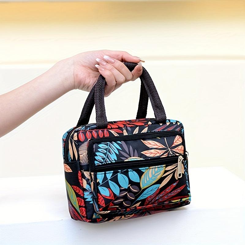 Vintage Pattern Square Zipper Satchel Bag