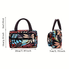 Vintage Pattern Square Zipper Satchel Bag