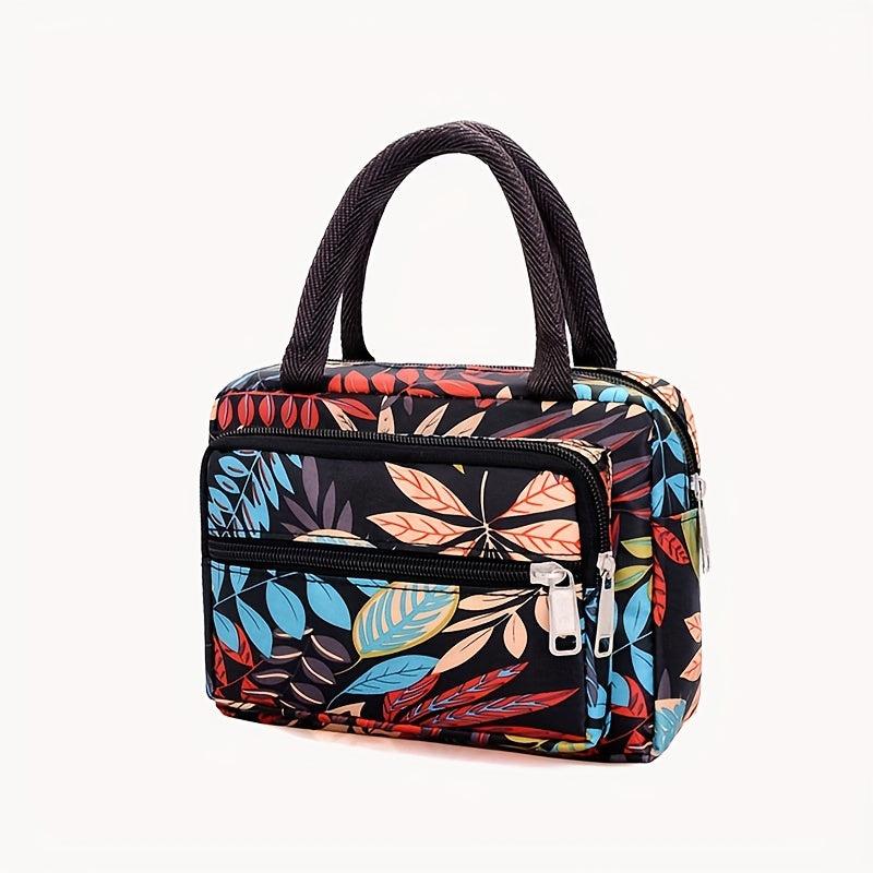 Vintage Pattern Square Zipper Satchel Bag