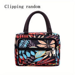 Vintage Pattern Square Zipper Satchel Bag