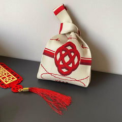 Chinese Stylish Bag Pattern Handbag Small Bag With Fixed Straps