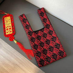 Chinese Stylish Bag Pattern Handbag Small Bag With Fixed Straps