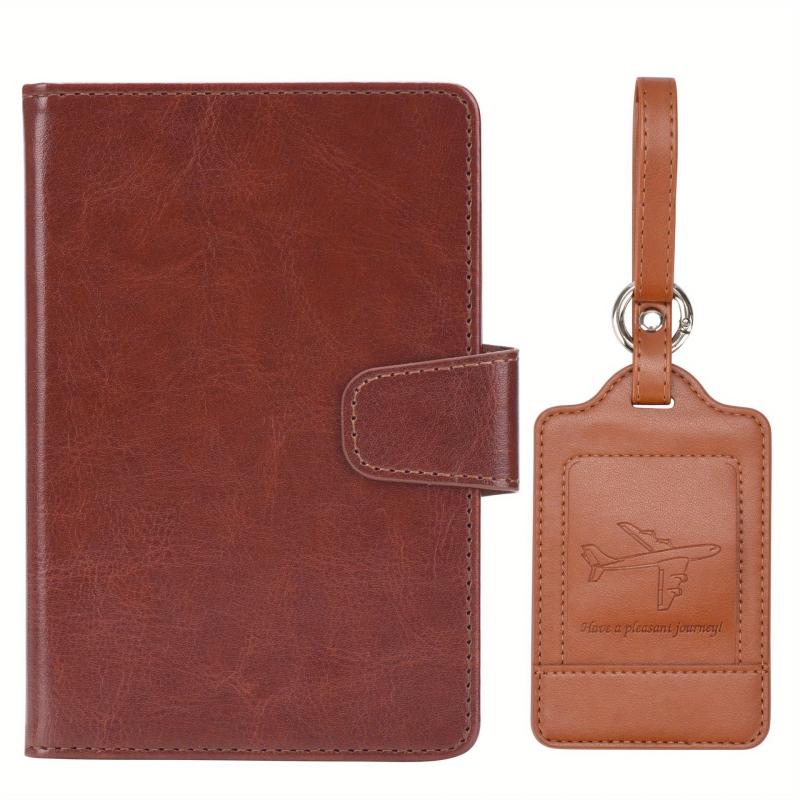 Leather Passport Holder and Luggage Tag Set