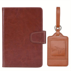 Leather Passport Holder and Luggage Tag Set