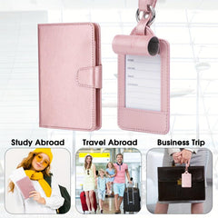 Leather Passport Holder and Luggage Tag Set