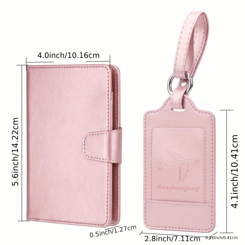 Leather Passport Holder and Luggage Tag Set