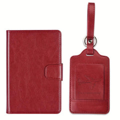 Leather Passport Holder and Luggage Tag Set