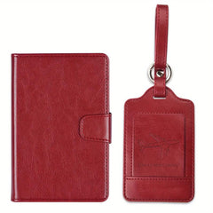 Leather Passport Holder and Luggage Tag Set