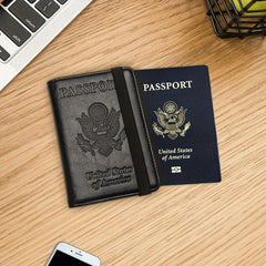 RFID Blocking Passport Case PU Leather Travel Holder