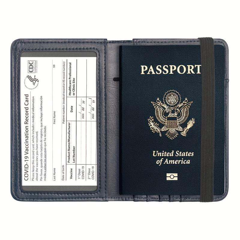 RFID Blocking Passport Case PU Leather Travel Holder