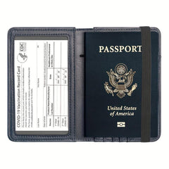 RFID Blocking Passport Case PU Leather Travel Holder