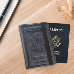 RFID Blocking Passport Case PU Leather Travel Holder