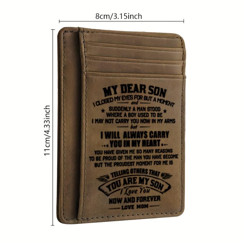 Vintage Leather Wallet Card Coin Holder for Son