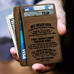 Vintage Leather Wallet Card Coin Holder for Son