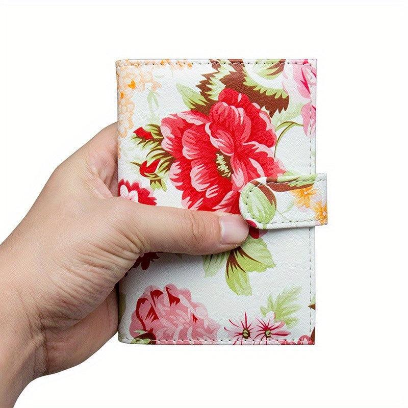 Floral PU Leather Passport Holder - Multifunctional Document Bag