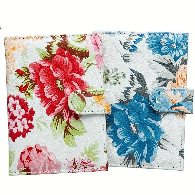 Floral PU Leather Passport Holder - Multifunctional Document Bag