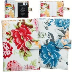 Floral PU Leather Passport Holder - Multifunctional Document Bag