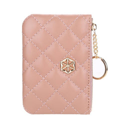 Plaid Zipper Coin Purse Embroidered Small Clutch Bag