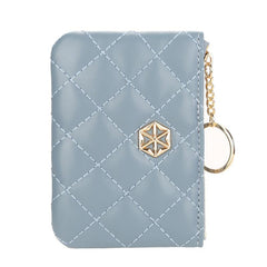 Plaid Zipper Coin Purse Embroidered Small Clutch Bag
