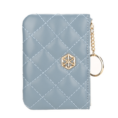 Plaid Zipper Coin Purse Embroidered Small Clutch Bag
