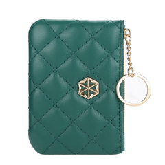 Plaid Zipper Coin Purse Embroidered Small Clutch Bag
