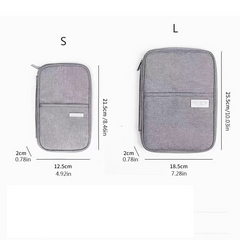 Canvas Travel Wallet & Passport Holder with Zipper
